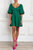 Puff Sleeve Linen Dress - Green