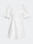 Puff Sleeve Linen Dress - White - White