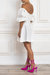 Puff Sleeve Linen Dress - White