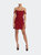 Red Mini Off Shoulder Corset Dress - Red