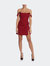Red Mini Off Shoulder Corset Dress - Red