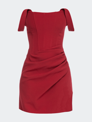 Red Mini Off Shoulder Corset Dress