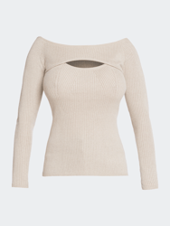 Ribbed Knit Cutout Sweater