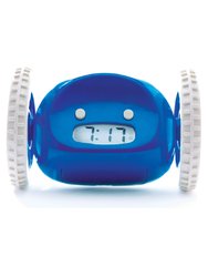 Clocky Alarm Clock on Wheels |Extra Loud for Heavy Sleeper (Adult or Kid Bed-Room Robot Clockie) Funny, Rolling, Run-away, Moving, Jumping - Navy