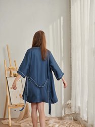 Counting Stars Embroidered Vegan Silk Kimono