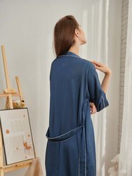 Counting Stars Embroidered Vegan Silk Kimono