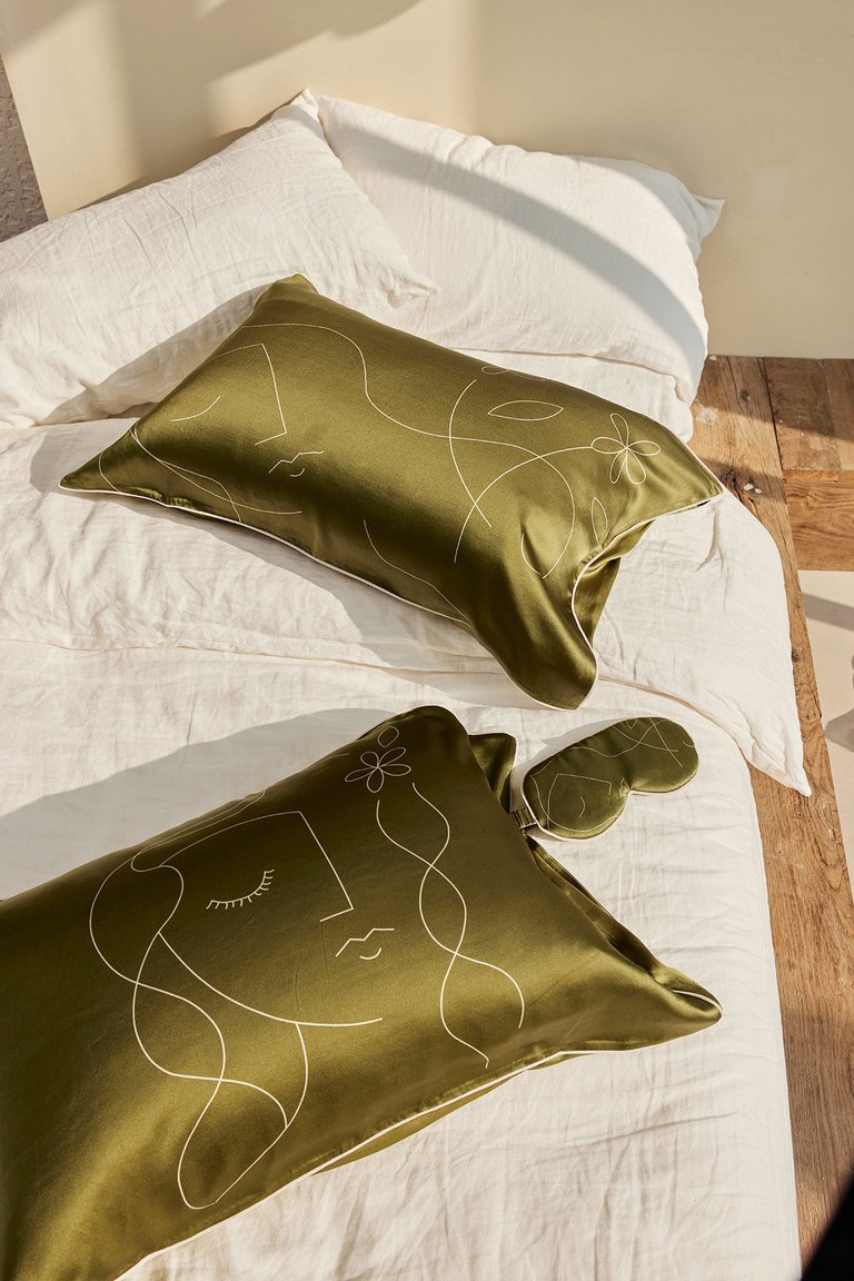 Dream Garden Printed Silk-Satin Pillowcase
