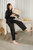 Lace Trimmed Silk Satin Pajama Set - Black