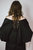 Lace-Trimmed Silk Satin Robe - Black