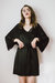 Lace-Trimmed Silk Satin Robe - Black