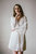 Lace-Trimmed Silk Satin Robe - White