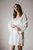 Lace-Trimmed Silk Satin Robe - White - White