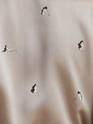 Self in Naked Printed Silk-Satin Shirt And Shorts Set