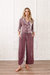 Silk Velvet Double Breasted Pajama Top - Mauve Sea Fog - Mauve Sea Fog