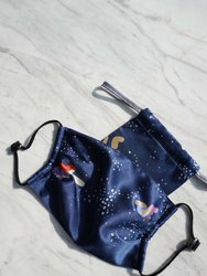 Sky Swim Printed Silk-Satin Face Mask