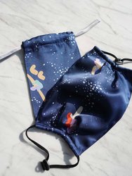 Sky Swim Printed Silk-Satin Face Mask - Sky Swim Printed