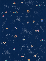 Sky Swim Printed Silk Satin Pajama Set - Sky Swim Print