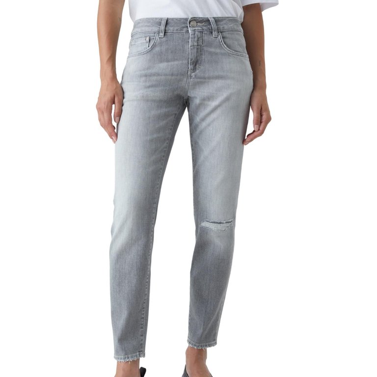 Comfort Stretch Jean In Mid Grey - Mid Grey