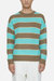 Crew Neck Striped Jumper Sweaters - Glazed Green