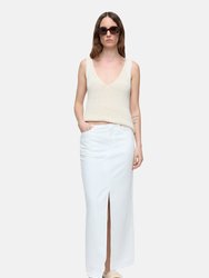 Denim Maxi Skirt White - White