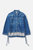 Denim Overshirt With Sidelong Straps Mid Blue