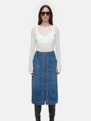 Denim Pencil Skirt - Mid Blue