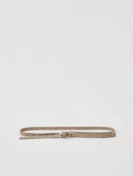 Italian Leather Waist Belt With Rivets - Plaster Beige
