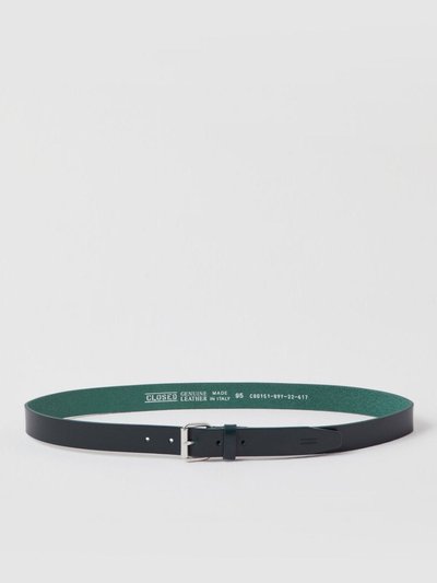 Closed Leather Belt With Metal Dark Jade product