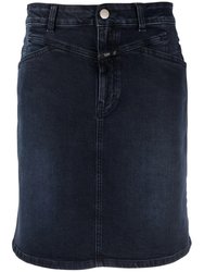 Organic Denim Mini Skirt - Blue/Black