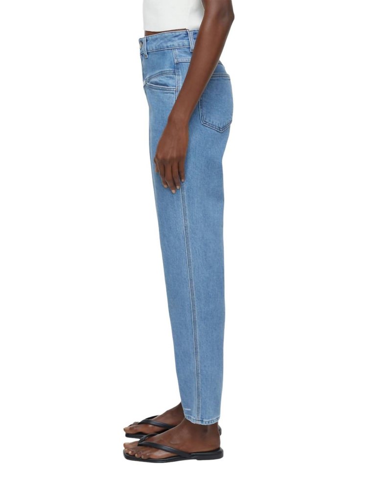 Pedal Pusher Jean In Mid Blue