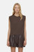 Pleated Sleeveless Top - Chilly Chocolate