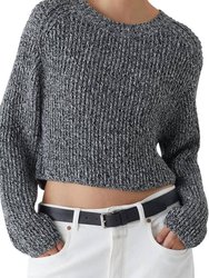Pure Organic Cotton Crew Neck Sweater - Black