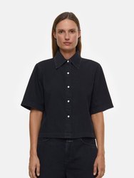 Short Sleeve Denim Shirt - Black
