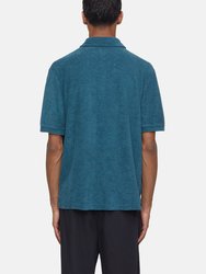 Short Sleeve Shirt With Polo Collar - Midnight Lake