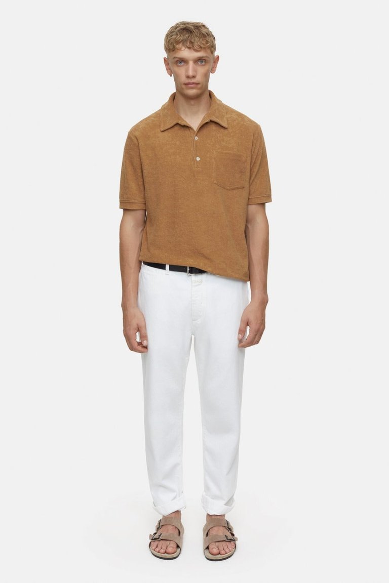 Short Sleeve Shirt With Polo Collar - Sandalwood - Sandalwood