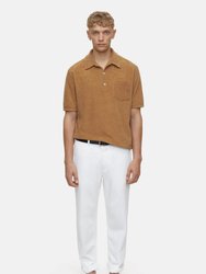 Short Sleeve Shirt With Polo Collar - Sandalwood - Sandalwood