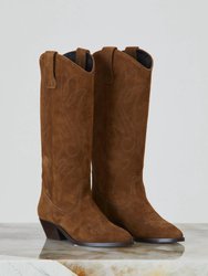 Suede Cowgirl Boots - Dark Pecan