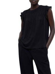 T-Shirt With Frills - Black
