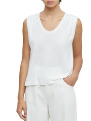 Tencel And Linen Tank Top - White