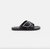 Women's Leather Slipper Sandals In Black - Black