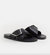 Women's Leather Slipper Sandals In Black