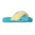 Ladies Duo-Tone Emma Sheepskin Slipper -  Blue/Yellow - Blue/Yellow