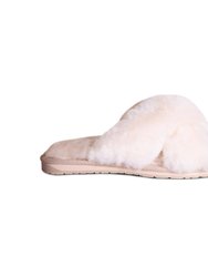 Ladies Emma Slide Slippers - Cream