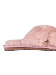 Ladies Emma Slide Slippers - Dirty Pink