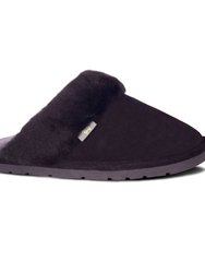 Sheepskin Scuff Slip-On Slippers - Black