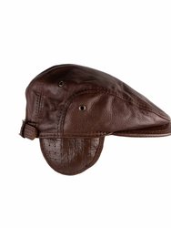 Unisex Warm Leather Ivy Hat - Chocolate