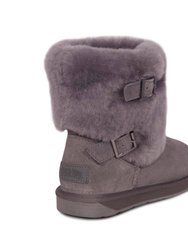 Women'S Two Buckle Boots - Gray