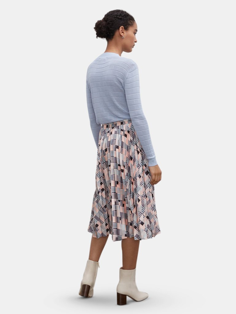 Geo Printed Pleated Skirt