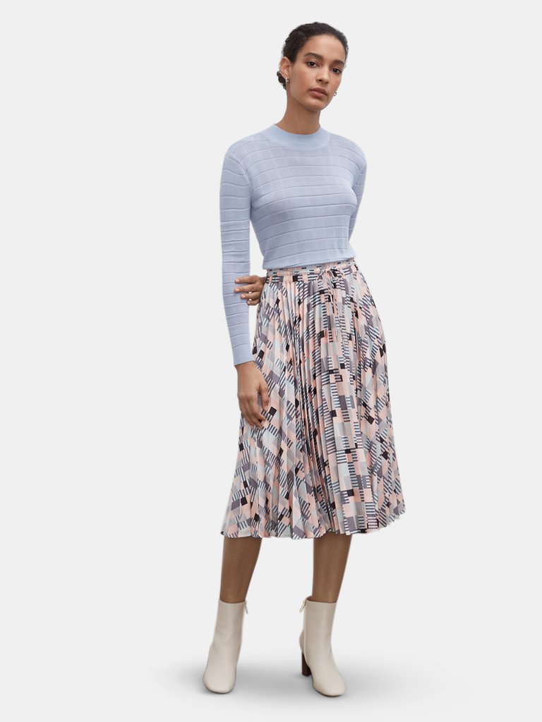 Geo Printed Pleated Skirt