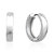 3A Cubic Zirconia Side Detail On Hoop Earrings - Silver